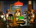 Ein Freund in Not Hunde spielen Poker Cassius Marcellus Coolidge